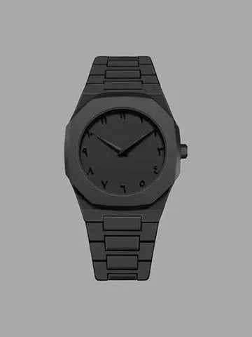 Aura 2025 Arabic Dial Men's Watch – Black Modern Design, Waterproof, Carbon fiber , Quartz Movement.