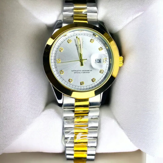 Rolex Luxury Two-Tone Datejust Style Men's Watch